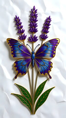 Fototapeta premium Butterfly on flower I Wall Decor 