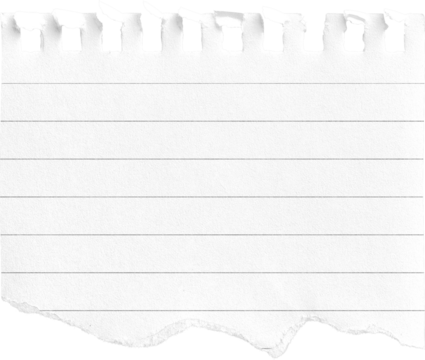 Small Notepad Half-White Page Torn Lined White Page isolated on transparent background