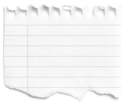 Small Notepad Half-White Page Torn Lined with Red Margin