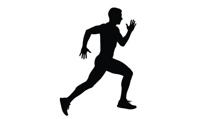 Dynamic abstract geometric shapes in bold red and blue hues with a striking black silhouette element