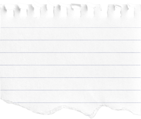 Small Notepad Half-White Page Torn Lined isolated on transparent background