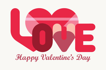 Minimal Love Typography with Heart – Valentine Vector