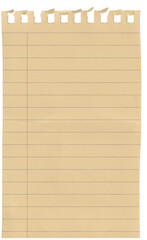 Naklejka premium Small Notepad Yellow Page Lined with Red Margin isolated on transparent background