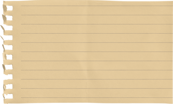 Small Notepad Folded Yellow Page Lined isolated on transparent background