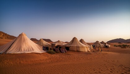 a bedouin tent camp lifestyle in the desert
