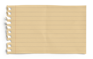 Small Notepad Folded Yellow Page Lined with Red Margin