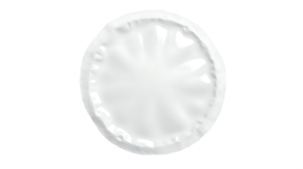 A single white oval shaped object with a slightly textured surface isolated on transparent background