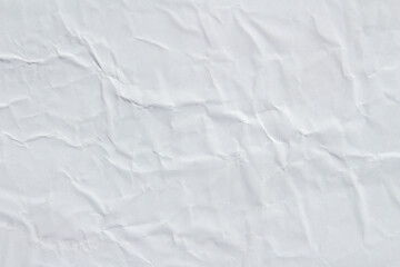 White creased crumpled glued paper poster mockup texture background