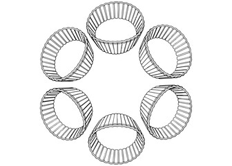 Set of reusable silicone cupcake liners. Eco-friendly baking molds for muffins and desserts. Zero waste kitchen concept. Black and white vector line art.