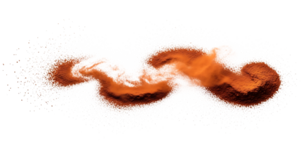 Abstract orange fuzzy swirl isolated on transparent background