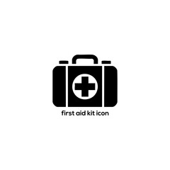  Minimal First Aid Kit Icon with Medical Cross, Emergency Healthcare Box Symbol for Hospital, Safety, Rescue and Clinic Design