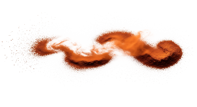 Abstract orange fuzzy swirl isolated on transparent background