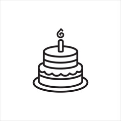 line cake icon. isolated on white background