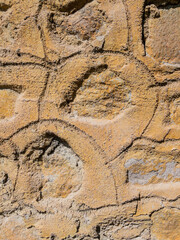Closeup of old stone wall texture background