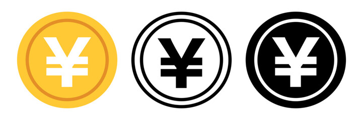 Fototapeta premium Japanese Yen Money Coin Symbol Collection