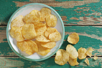 Potato chips on a plate