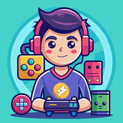 clean gamer-themed vector.