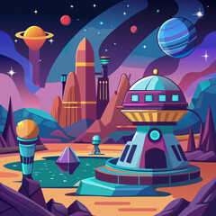 fun cartoon sci-fi vibe