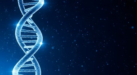 Deoxyribonucleic acid molecule medical concept presentation in dark blue background dna chain genetic code science innovative technology