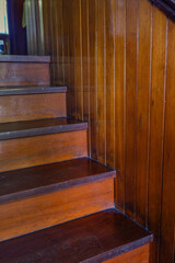 Wood staircase inside contemporary white modern house,stairs apartment architecture design house interior modern,stairs and railing.