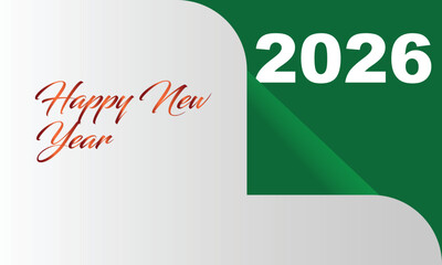 Happy New Year 2026 Celebration with Modern Page Curl Effect