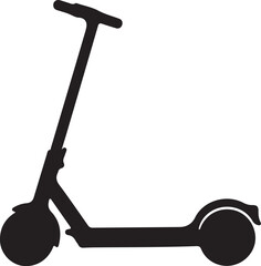 Black Silhouette of an Electric Scooter on a White Background Keywords: electric scooter, silhouette, black, white background, isolated, transportation, vehicle, also transparent background © MeJaMa