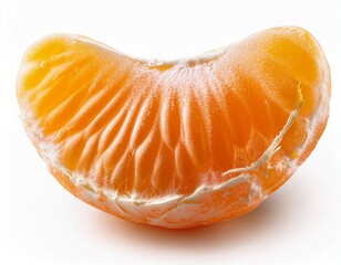 piece peeled tangerine on white background