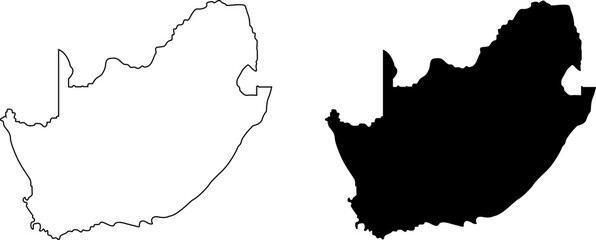 Outline and silhouette map of south africa © mohammad