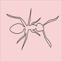 Ants black and white clipart 