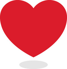 Simple red heart icon with subtle shadow