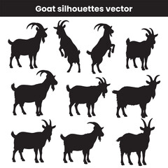 Goat silhouettes vector