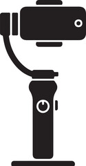 Silhouette Icon of a Smartphone Gimbal Stabilizer For Video Recording Keywords: smartphone gimbal, stabilizer, video recording, camera accessory, handheld gimbal, also transparent background