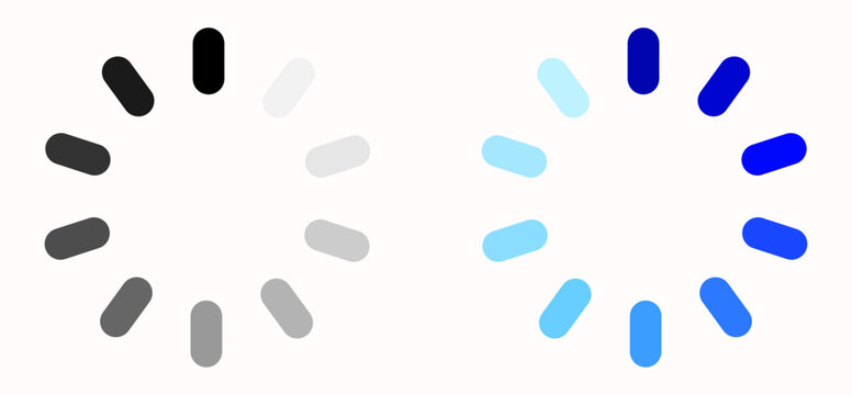 Two circular loading spinners with gradient colors