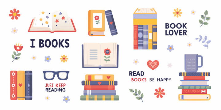 Cozy reading corner with books flowers and glasses