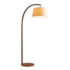 Modern floor lamp with lampshade isolated on transparent background