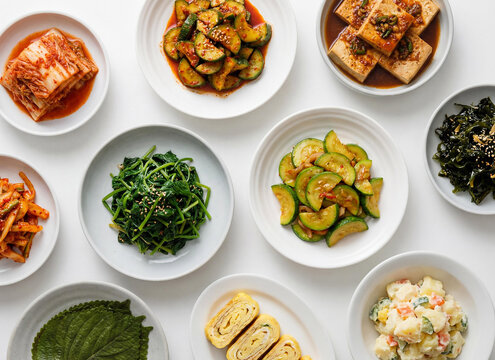 백반 한식 음식 포트레이트 Korean White Rice Meal Food Portrait