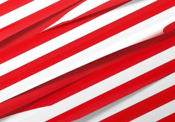 Abstract background pattern of diagonal red and white stripes creating a dynamic, flowing fabric texture suitable for patriotic or festive design concepts