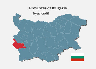 Vector map of Bulgaria - Kyustendil Province