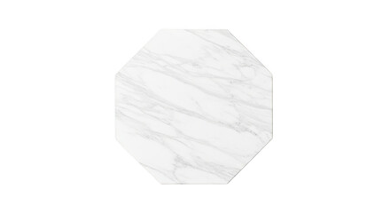Abstract white marble octagon shape on a black background
