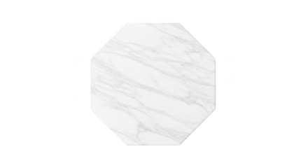 Abstract white marble octagon shape on a black background