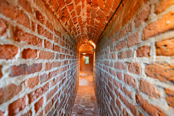 Inside passage of the Tartu Cathedral aka Dorpat Cathedral, a former catholic church in Tartu (Dorpat), Estonia