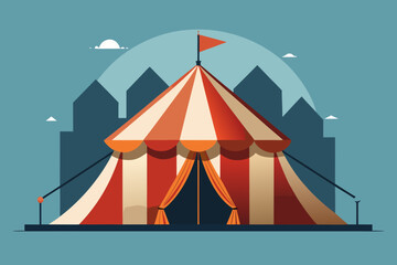 Cartoon Oktoberfest Beer Tent vector illustration