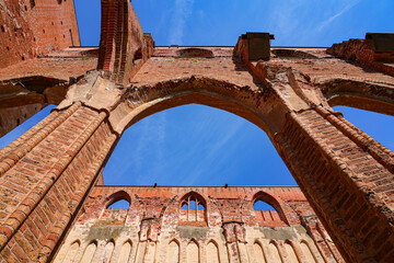 Vaults of Tartu Cathedral aka Dorpat Cathedral, a former catholic church in Tartu (Dorpat), Estonia