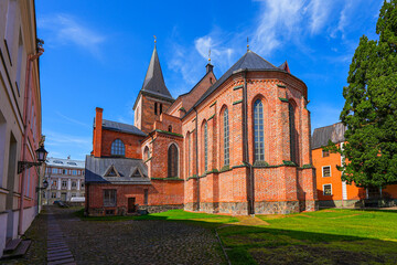 Apse of St. John's Church in Tartu, Estonia - Brick gothic lutheran church dedicated to John the Baptist
