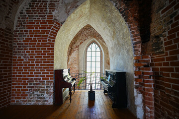 Interior of the bell tower of St. John's Church in Tartu, Estonia - Brick gothic lutheran church dedicated to John the Baptist