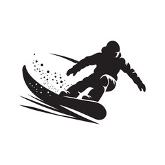 snowboard vector silhouette clip art logo design illustration. abstract snowboard icon set collection