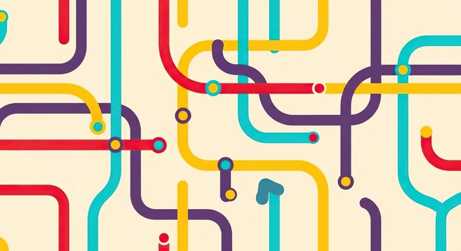 Modern abstract design with vibrant colorful intersecting lines and circles, perfect for tech startup branding or creative marketing campaign backgrounds