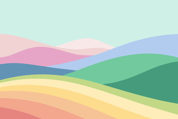 Abstract Pastel Rolling Hills Background vector illustration