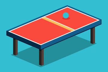 Table Tennis Match Setup Cartoon vector illustration