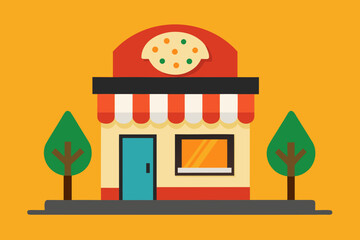 Cozy Pizza Shop Interior Illustration vector illustration
